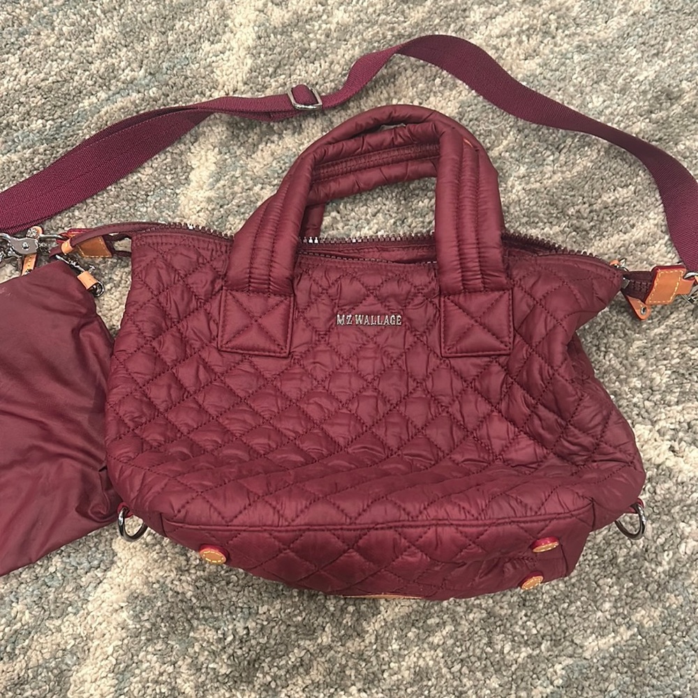 MZ Wallace maroon sutton